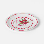 Gelukkige Valentijnsdag Rode Roos Foto & Lint Papieren Bordje (Gekanteld)