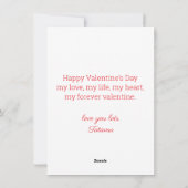 Gelukkige Valentijnsdag rode script boog foto Feestdagenkaart (Achterkant)