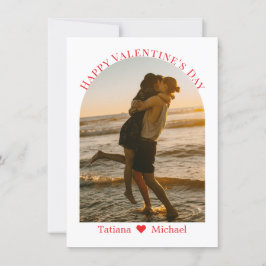 Gelukkige Valentijnsdag rode script boog foto Feestdagenkaart