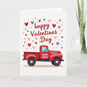 Gelukkige Valentijnsdag Rode Truck Kaart