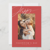 Gelukkige Valentijnsdag rode Valentijn kaart (Voorkant)