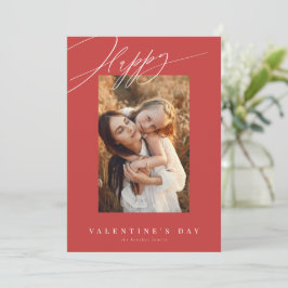 Gelukkige Valentijnsdag rode Valentijn kaart