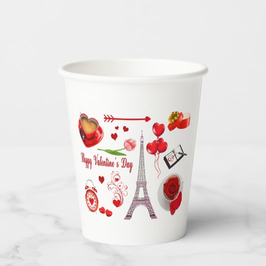 Gelukkige Valentijnsdag romantisch cadeau voor kop Papieren Bekers (Achterkant)