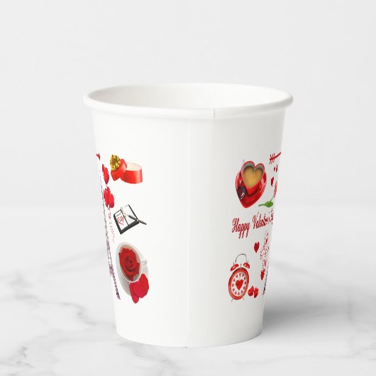 Gelukkige Valentijnsdag romantisch cadeau voor kop Papieren Bekers (Rechts)
