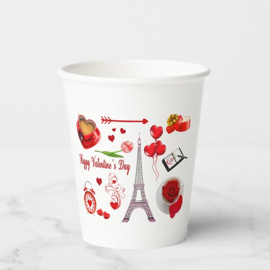 Gelukkige Valentijnsdag romantisch cadeau voor kop Papieren Bekers (Voorkant)