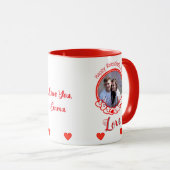 Gelukkige Valentijnsdag Romantische Rode Harten Fo Mok (Voorkant rechts)