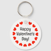 Gelukkige Valentijnsdag rond rode harten op maat Sleutelhanger (Achterkant)