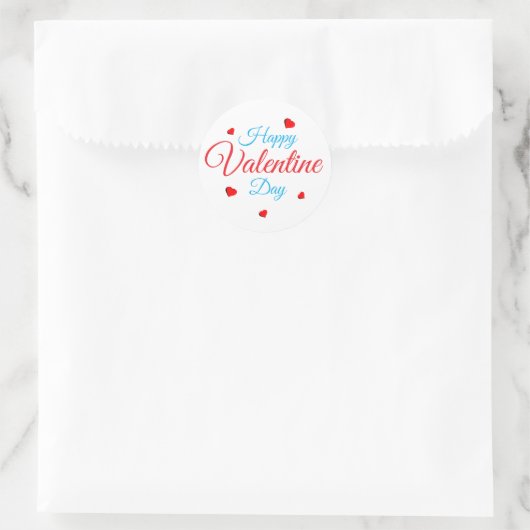Gelukkige Valentijnsdag Ronde Sticker (Tas)