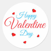 Gelukkige Valentijnsdag Ronde Sticker (Voorkant)