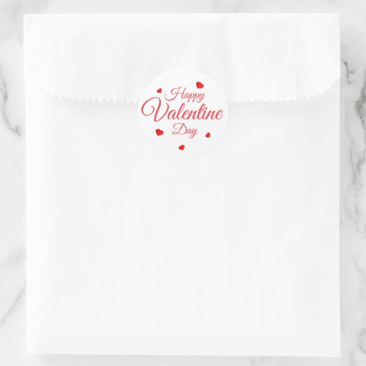 Gelukkige Valentijnsdag Ronde Sticker (Tas)