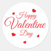 Gelukkige Valentijnsdag Ronde Sticker (Voorkant)