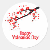 Gelukkige Valentijnsdag Ronde Sticker (Voorkant)