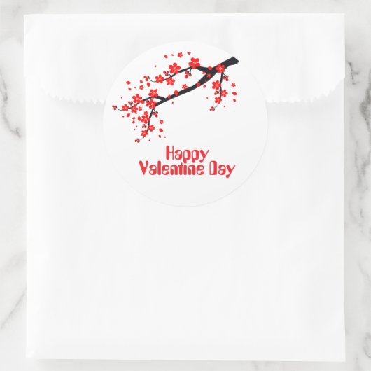 Gelukkige Valentijnsdag Ronde Sticker (Tas)