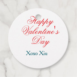 Gelukkige Valentijnsdag rood blauw xoxo liefde naa Bedankjes Labels