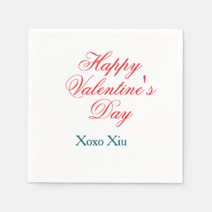 Gelukkige Valentijnsdag rood blauw xoxo liefde naa Servet