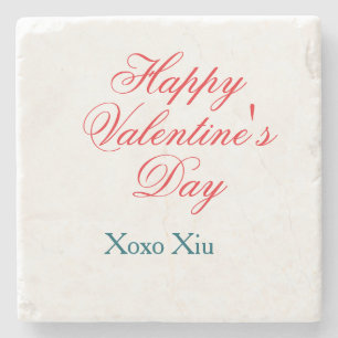 Gelukkige Valentijnsdag rood blauw xoxo liefde naa Stenen Onderzetter