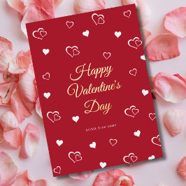 Gelukkige Valentijnsdag Rood Hart Modern Love Patr Folie Feestdagenkaart