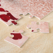 Gelukkige Valentijnsdag Rose Bouquet Hart Legpuzzel (Zijkant)