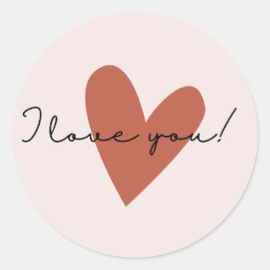 Gelukkige Valentijnsdag, roze en rood, rode harten Ronde Sticker