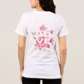 Gelukkige Valentijnsdag, roze en rood, rode harten Tri-Blend Shirt (Achterkant)