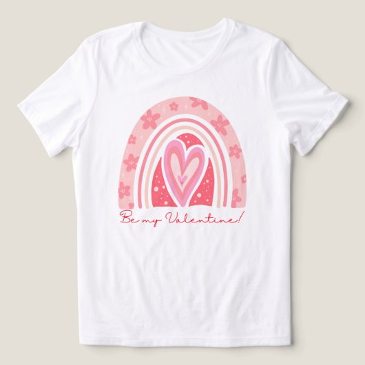 Gelukkige Valentijnsdag, roze en rood, rode harten Tri-Blend Shirt (Design voorkant)