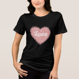 Gelukkige Valentijnsdag, roze en rood, rode harten Tri-Blend Shirt