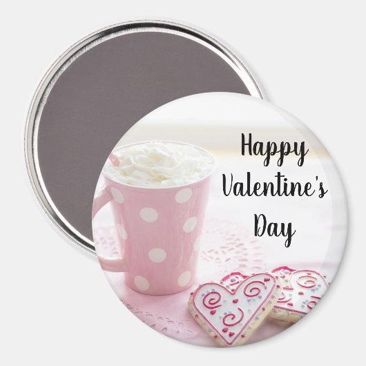 Gelukkige Valentijnsdag Roze Gift Magnet (Voorkant / Achterkant)