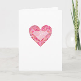 Gelukkige Valentijnsdag Roze Hart Diamanten Edelst Feestdagen Kaart