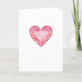Gelukkige Valentijnsdag Roze Hart Diamanten Edelst Feestdagen Kaart