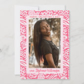 Gelukkige Valentijnsdag Roze Jungle Hart Foto Feestdagenkaart (Voorkant)