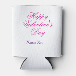 Gelukkige Valentijnsdag roze paars xoxo liefde naa Blikjeskoeler