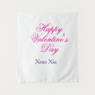 Gelukkige Valentijnsdag roze paars xoxo liefde naa Wandkleed