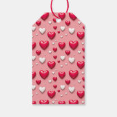 Gelukkige Valentijnsdag Roze & Rode Hart Patroon Cadeaulabel (Achterkant)