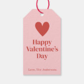 Gelukkige Valentijnsdag Roze Rood Custom Cadeaulabel (Achterkant)