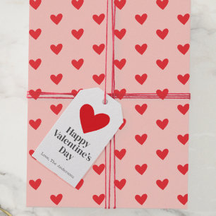 Gelukkige Valentijnsdag Roze Rood Custom Cadeaulabel