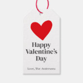 Gelukkige Valentijnsdag Roze Rood Custom Cadeaulabel (Voorkant)