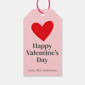 Gelukkige Valentijnsdag Roze Rood Custom Cadeaulabel (Achterkant)