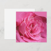 Gelukkige Valentijnsdag roze roos bloem romantisch Feestdagenkaart (Voorkant / Achterkant)