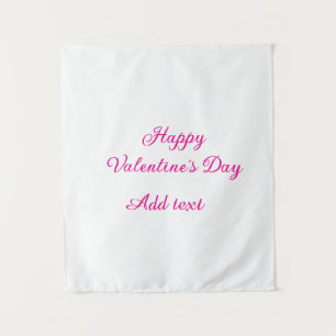 Gelukkige Valentijnsdag roze tekst naam bericht Wandkleed