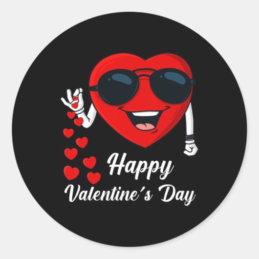 Gelukkige Valentijnsdag Schattig Hart Bae Fun Zout Ronde Sticker (Voorkant)