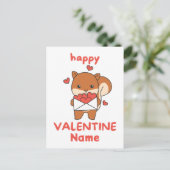 Gelukkige Valentijnsdag schattige eekhoorn Briefkaart (Staand voorkant)