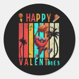 Gelukkige Valentijnsdag Schattige hart spelen bask Ronde Sticker