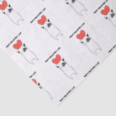 Gelukkige Valentijnsdag Schattige Pug & Rood Hart  Tissuepapier (Detail)
