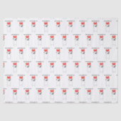 Gelukkige Valentijnsdag Schattige Pug & Rood Hart  Tissuepapier (Voorkant)