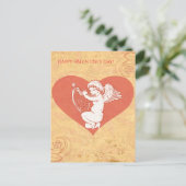 Gelukkige Valentijnsdag Schattigee Cupid Cherub Ha Feestdagenkaart (Staand voorkant)