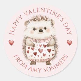 Gelukkige Valentijnsdag Schattigee egel Ronde Sticker
