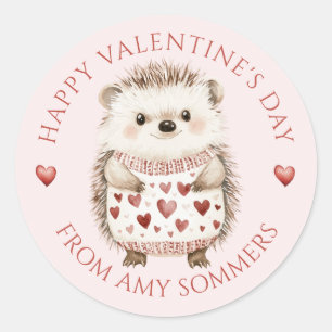 Gelukkige Valentijnsdag Schattigee egel Ronde Sticker