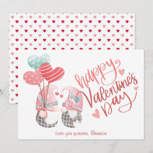 Gelukkige Valentijnsdag Schattigee Gnome paar Vale Notitiekaartje