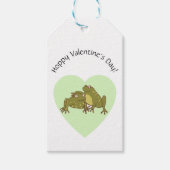 Gelukkige Valentijnsdag Schattigee kikkers in lief Cadeaulabel (Voorkant)