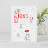 Gelukkige Valentijnsdag Schattigee koppels Feestdagenkaart (Staand voorkant)